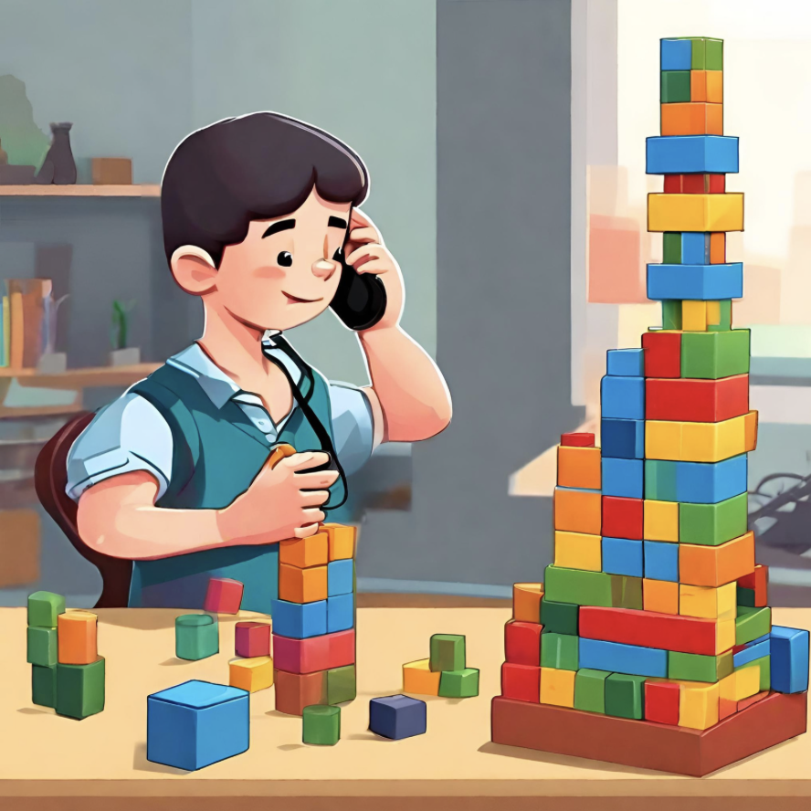 Who built the better block tower?