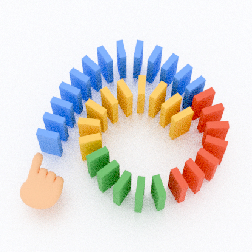 Let's knock over the dominoes!