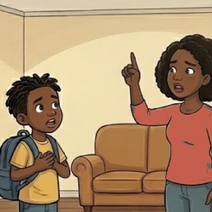 Why did the Mom ask what was on the roof?