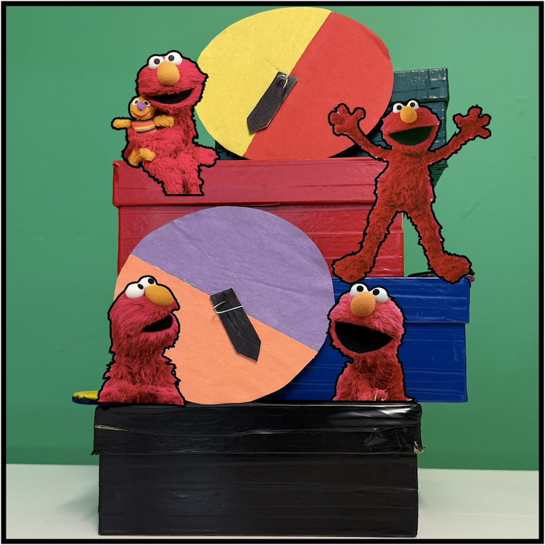 Coins, spinners, and marbles in boxes!